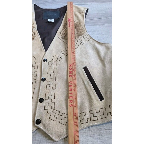 Alex Creaciones Handmade Leather Vest Western Equestrian w/Horses Sz 40 - Picture 9 of 9